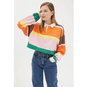 urban outfitters // bdg jefferson cropped rugby shirt
